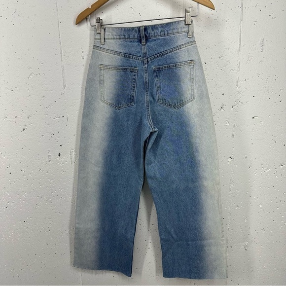 Adika size XS High Wide Leg Raw Hem Ankle Jeans - Picture 13 of 14